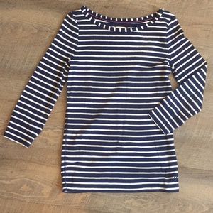 AE Navy Blue Stripped Crew-Neck Sweater